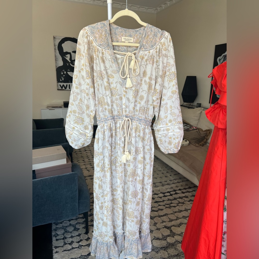 Beautiful waste defining gauzy dress.